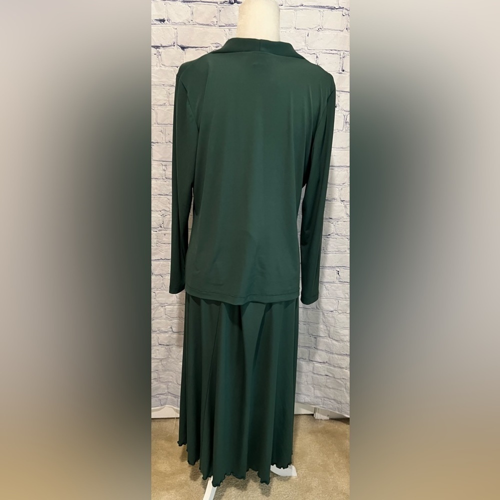 Simonton Says 2 Piece Green Long Sleeve Skirt Set Top Large Skirt Medium - Picture 4 of 9